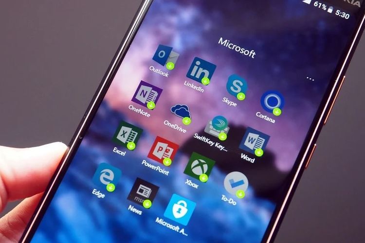 Ilustrasi aplikasi Microsoft di Android