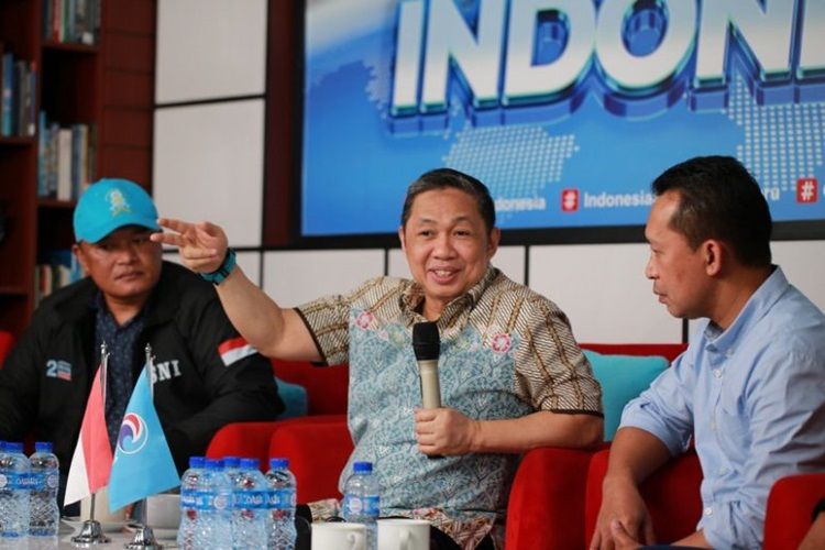 Ketua Umum Partai Gelora Indonesia Anis Matta menerima aspirasi dari organisasi Solidaritas Nelayan Indonesia (SNI) di Gelora Media Centre Jakarta pada Jumat (12/1/2024).