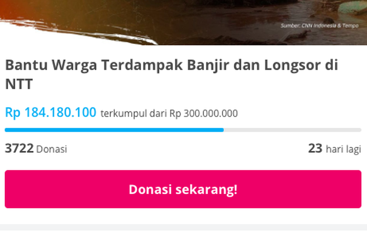 Penyanyi Andien menggalang dana untuk korban banjir bandang dan longsor NTT. Hingga Rabu (7/4/2021) terkumpul Rp 180 juta