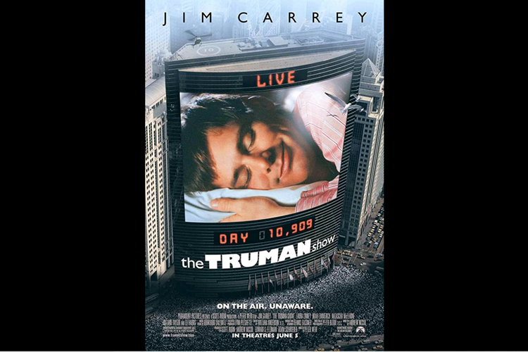 Jim Carrey dalam film psikologi drama The Truman Show (1996).