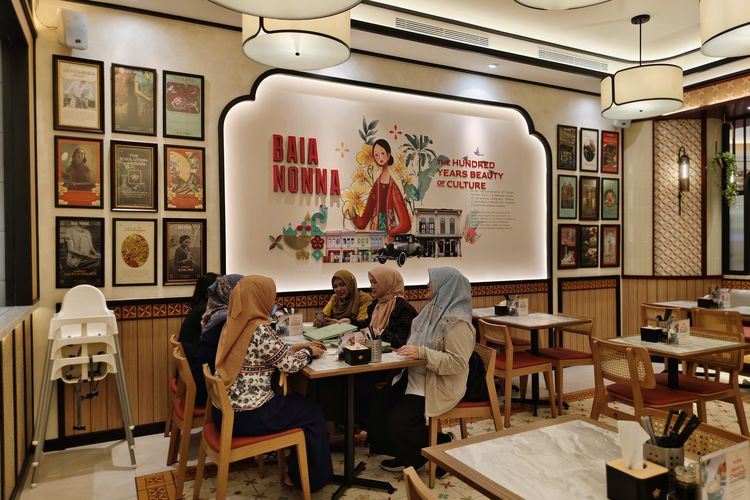 Gerai Baia Nonna, restoran peranakan Singapura dan Malaysia di Grand Indonesia, Rabu (28/2/2024). 