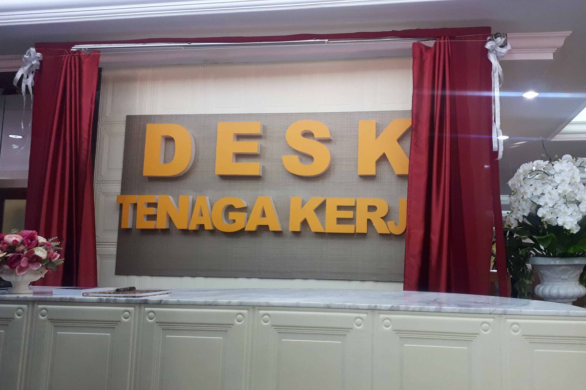 Polda Metro Jaya meresmikan desk tenaga kerja yang bernaung di bawah Direktorat Reserse Kriminal Khusus (Ditreskrimsus), hari ini (1/5/2019). Desk tenaga kerja merupakan hasil dari pertemuan antara Presiden Jokowi dengan sejumlah pimpinan organisasi buruh di Istana Negara Bogor pada 26 April 2019. 