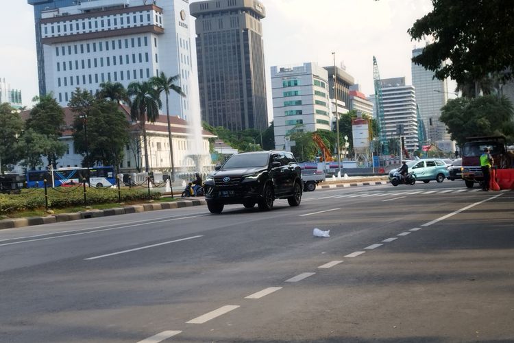 Jalan Medan Merdeka Barat, Gambir, Jakarta Pusat, kembali dibuka usai mahasiswa membubarkan diri, Kamis (8/2/2024).