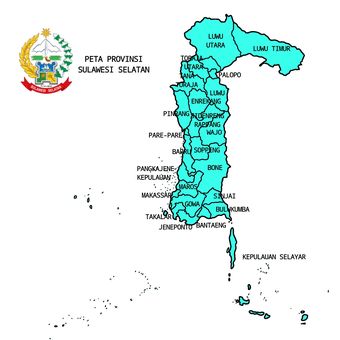 Peta Provinsi Sulawesi Selatan.