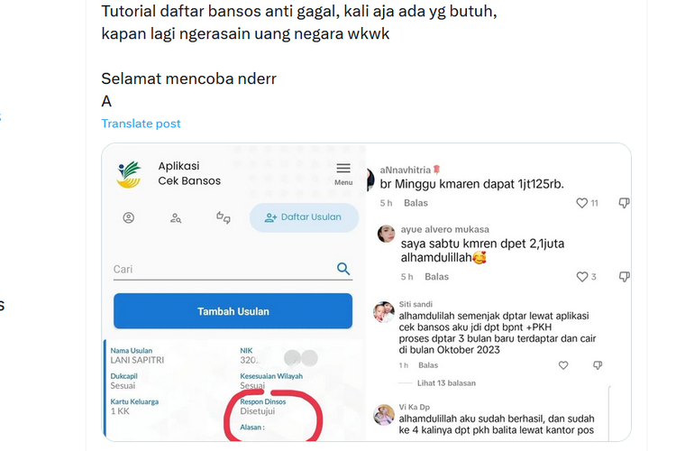 Beredar Informasi Tutorial Cara Daftar Bansos "Anti Gagal", Ini Faktanya