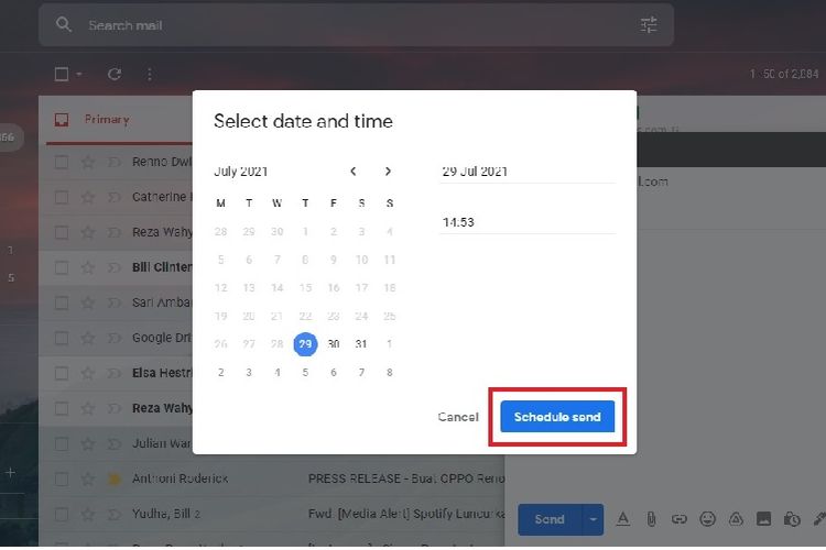 Cara menjadwalkan email di Gmail