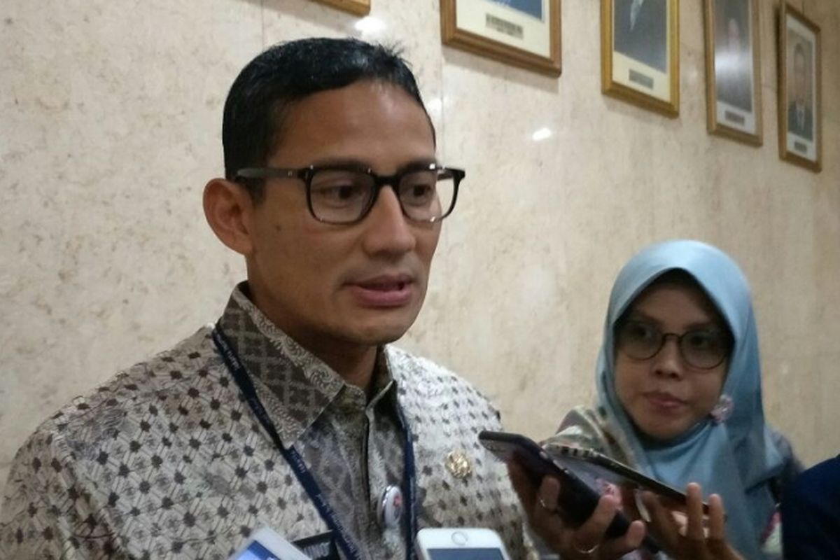 Wakil Gubernur DKI Jakarta Sandiaga Uno di Balai Kota DKI Jakarta, Jalan Medan Merdeka Selatan, Kamis (25/1/018).