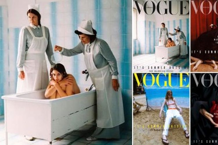 Empat sampul Vogue Portugal Juli/Agustus 2020.