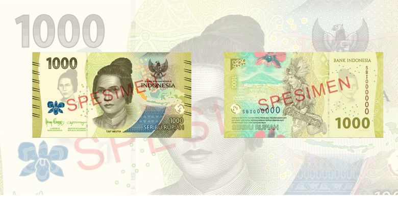 Gambar uang baru emisi 2022 Rp 1.000.