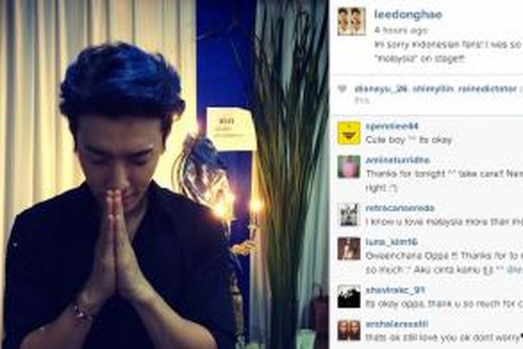 Donghae meminta maaf salah menyebut Malaysia di panggung.