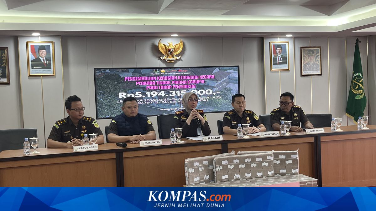Kejari Jakbar Setor Uang Sitaan Rp 5,1 Miliar Kasus Korupsi Lahan Kebon Bibit ke Kas Negara