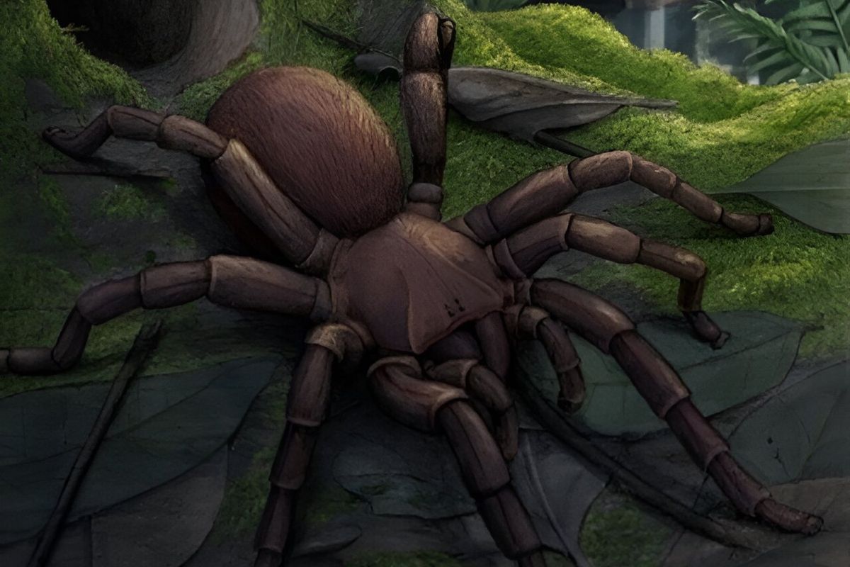 Ilustrasi laba-laba terbesar yang pernah hidup di Australia. Penemuan fosil laba-laba terbesar berusia 11-16 juta tahun ini terawetkan dengan baik.