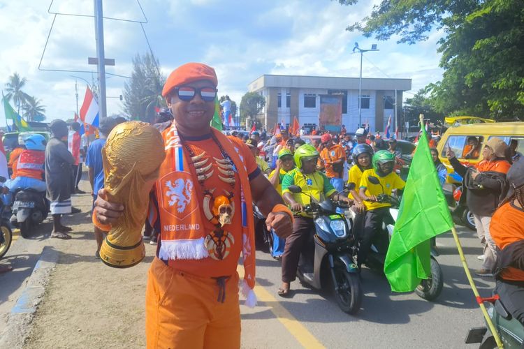 Warga Sorong Gelar Konvoi Sambut Piala Dunia 2026, Suporter Belanda Jadi Sorotan