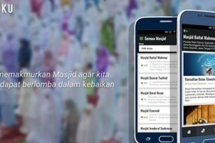 Aplikasi Masjidku tersedia di platform Android dan iOS.