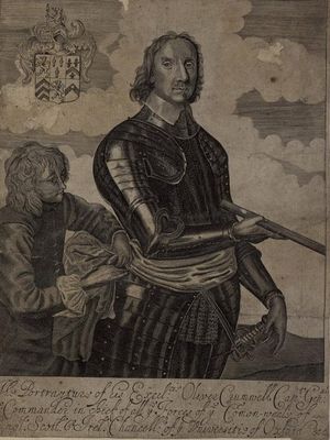 Oliver Cromwell sekitar tahun 1650 dalam Welsh Portrait Collection di Museum Nasional Wales.