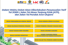 7 November, Tarif Tol JORR I, Akses Tanjung Priok dan Pondok Aren-Ulujami Naik