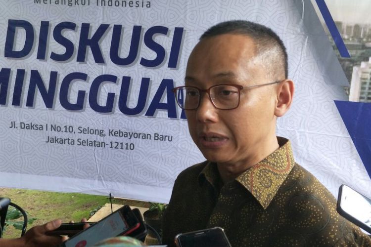 Sekjen PAN Eddy Soeparno saat menghadiri diskusi Daksa Forum, di Jakarta, Jumat (26/1/2018).