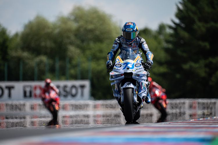 Alex Marquez saat berlaga pada MotoGP Ceko 2025