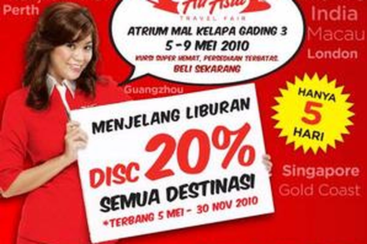 Penawaran tidak berlaku untuk musim liburan Lebaran.