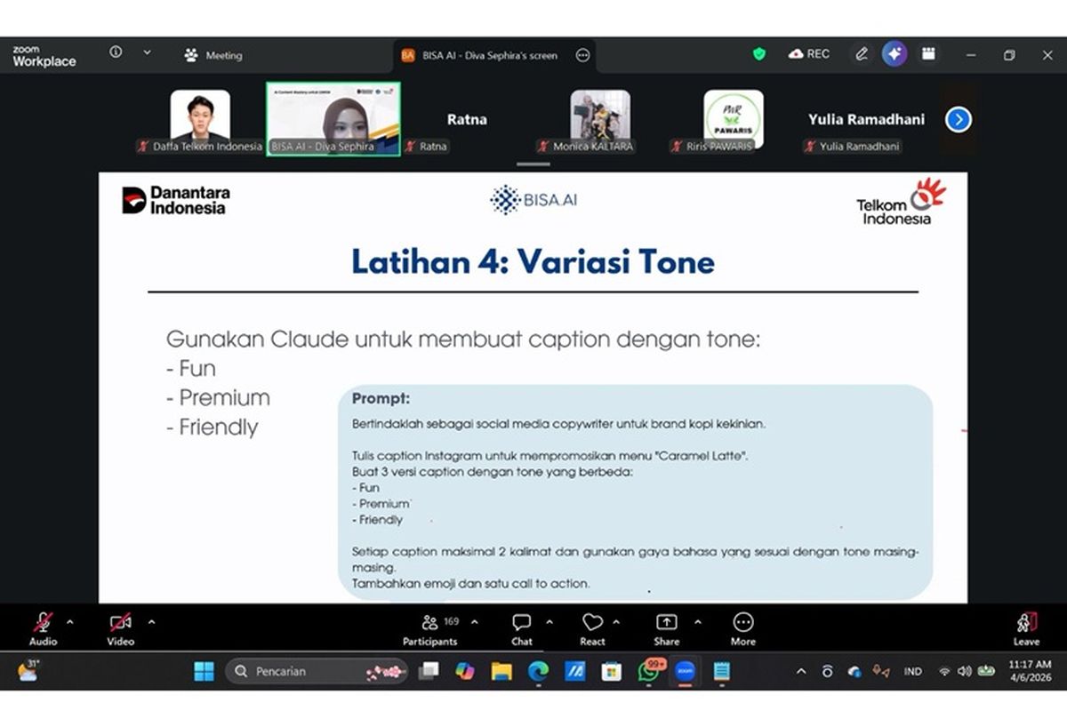 Pelatihan Kartini in Technology yang diinisiasi Telkom diikuti oleh 260 perempuan pelaku UMKM dari berbagai daerah secara hibrida pada April 2026.