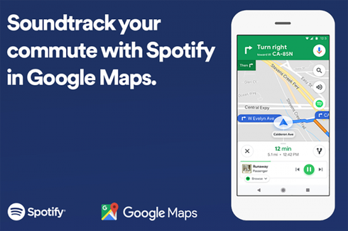 Cara Memutar Lagu Spotify dari Aplikasi Google Maps