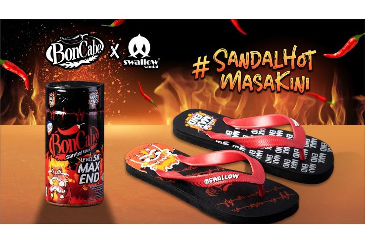 Sandal Hot Masa Kini yang merupakan hasil kolaborasi BonCabe dengan Swallow.