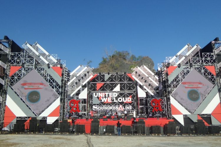 United We Loud Stage, salah satu panggung perhelatan musik Soundrenaline 2017 yang digelar di Garuda Wisnu Kencana (GWK), Kabupaten Badung, Bali, Sabtu (9/9/2017).