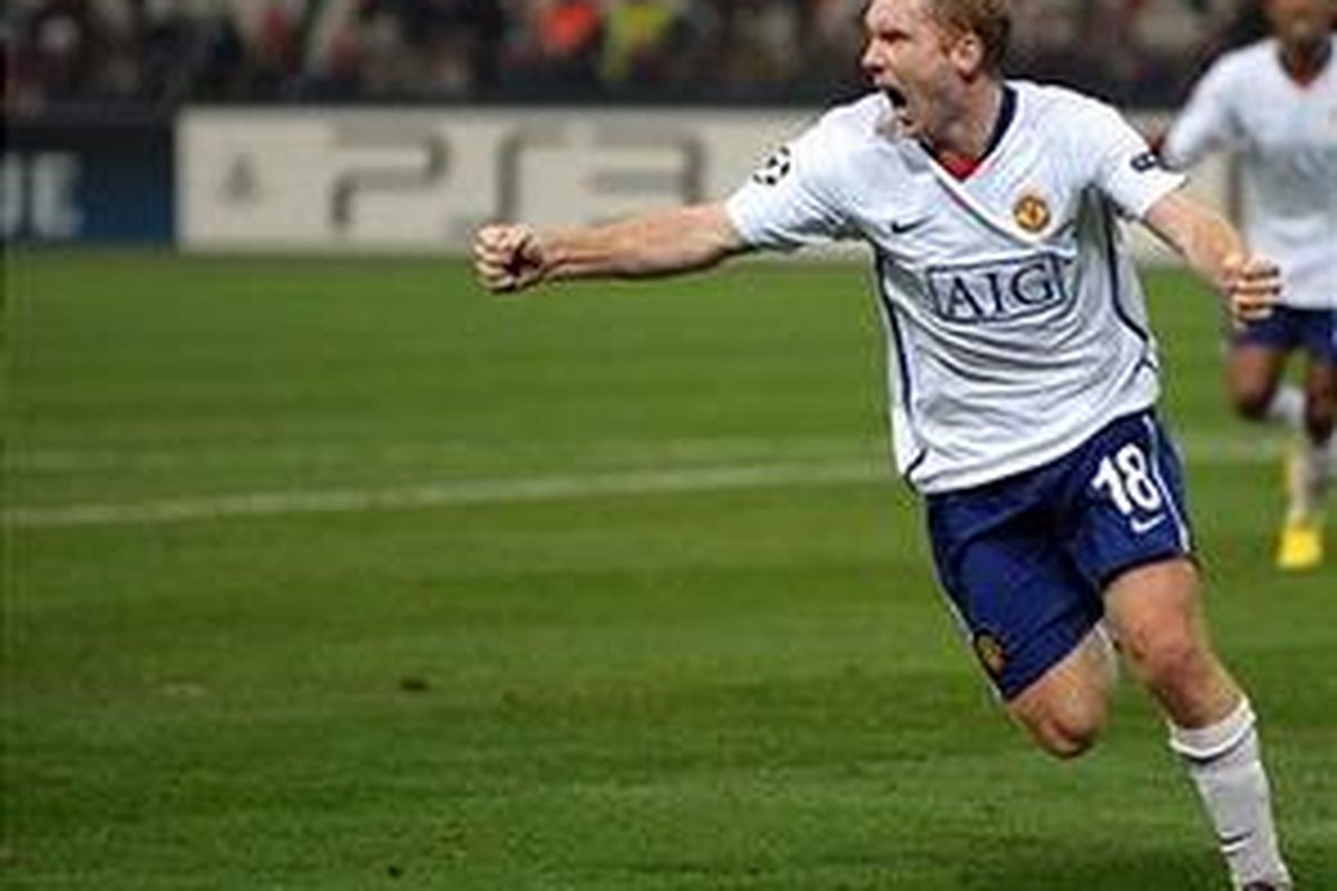 Gelandang Manchester United, Paul Scholes.