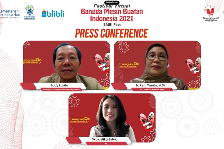 Plt Direktur Jenderal Industri Kecil, Menengah dan Aneka Reni Yanita pada acara pembukaan Festival Virtual Bangga Mesin Buatan Indonesia secara virtual, Kamis (09/12/21).