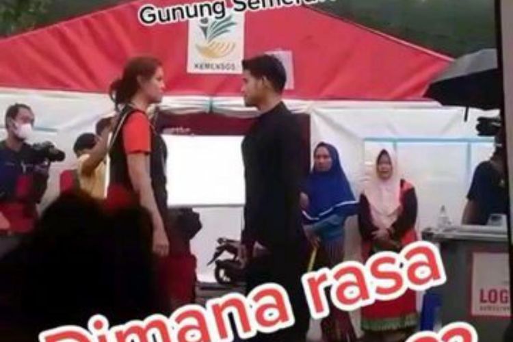 Tangkapan layar dari akun IG lumajang.ku terkait syuting sinetron di lokasi terdampak bencana awan Semeru