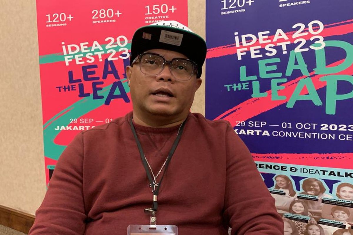 Badai eks Kerispatih saat ditemui di sela acara Idea Fest di Senayan, Jakarta Pusat, Sabtu (30/9/2023).