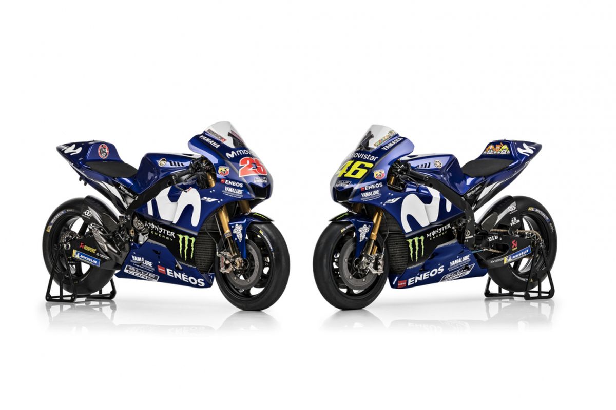 Seragam baru tim MotoGP Yamaha Movistar 2018.