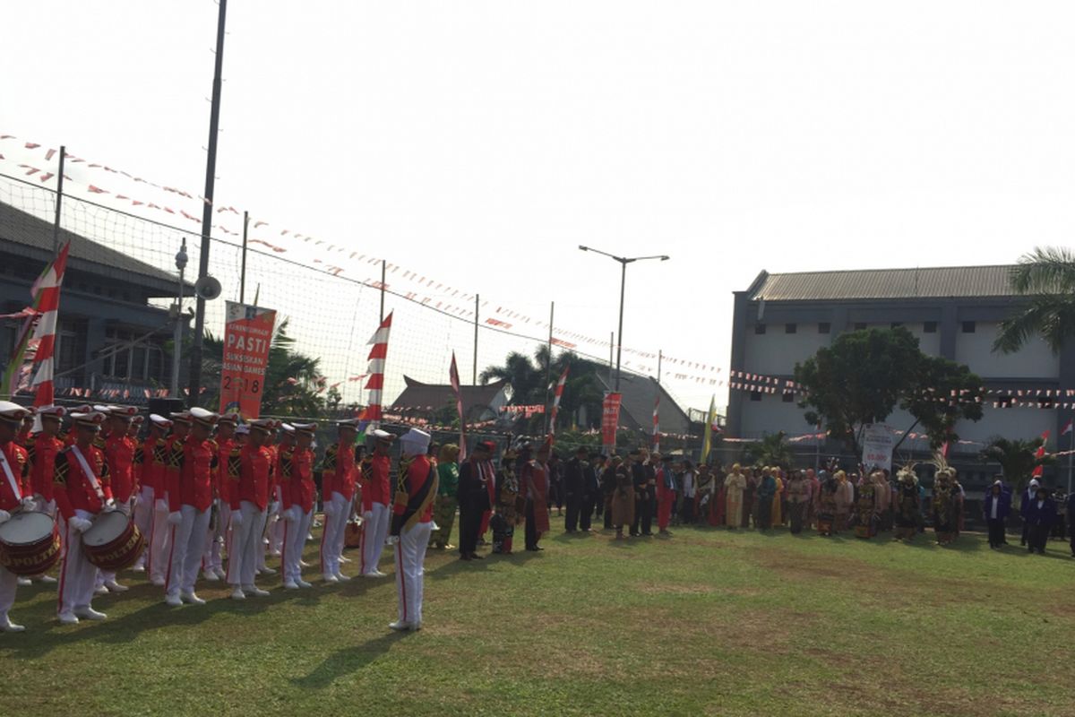 Suasana upacara di lapas kelas I Cipinang, Jakarta Timur, Jumat (17/8/2018).