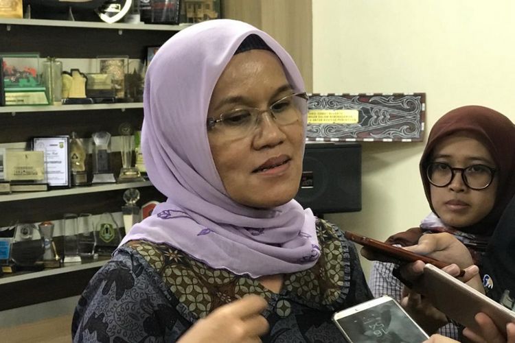 Ketua Komnas Perempuan Azriana Manalu, saat konferensi pers terkait maraknya berita bohong atau hoaks tentang RUU PKS, di Kantor Komnas Perempuan, Jakarta Pusat, Rabu (6/2/2019). 