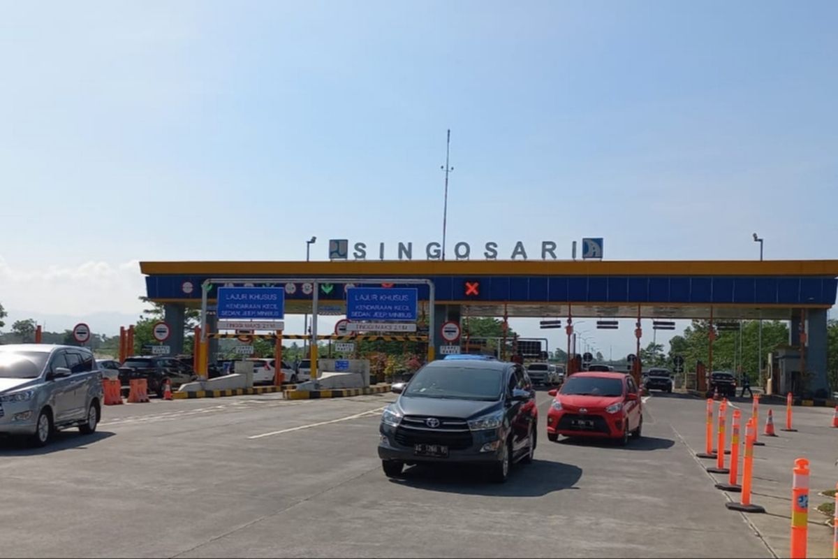 Situasi tol Singosari, Kecamatan Singosari, Kabupaten Malang, Jum'at (6/5/2022).