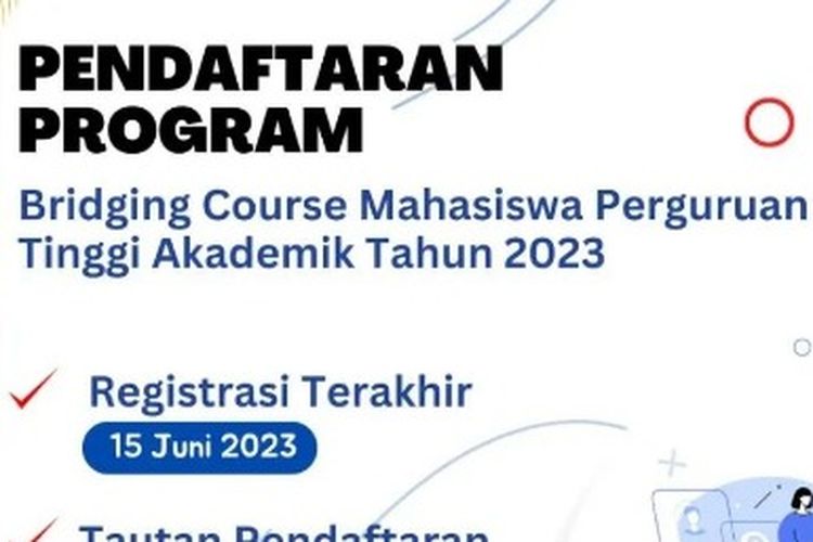 Tangkap layar unggahan laman Instagram @ditjen.dikti terkait dibukanya pendaftaran program Bridging Course Mahasiswa Perguruan Tinggi Akademik (PTA) tahun 2023. 