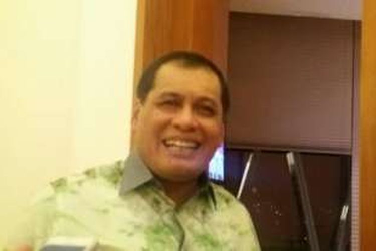 Wakil Ketua Umum Partai Golkar hasil Munas Bali, Nurdin Halid di Bakrie Tower, Jakarta Selatan, Rabu (17/2/2016)