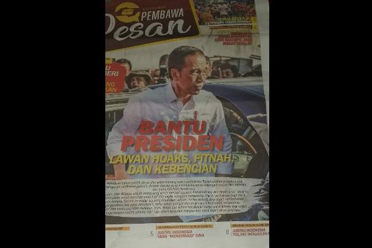 Tabloid Pembawa Pesan dilaporkan warga beredar di Cipedak, Jagakarsa, Jakarta Selatan.