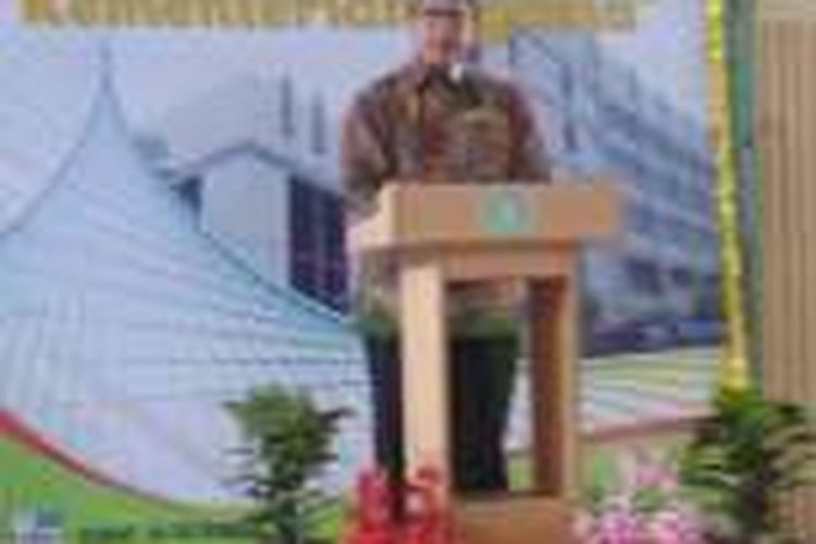 Menteri Agama Lukman Hakim Saifuddin membuka acara refleksi akhir tahun di Inspektorat Jenderal Kementerian Agama, Jakarta