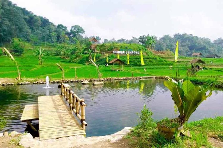Wisata Sawah Sumber Gempong di  Dusun Sukorame, Desa Ketapanrame, Kecamatan Trawas, Kabupaten Mojokerto. 