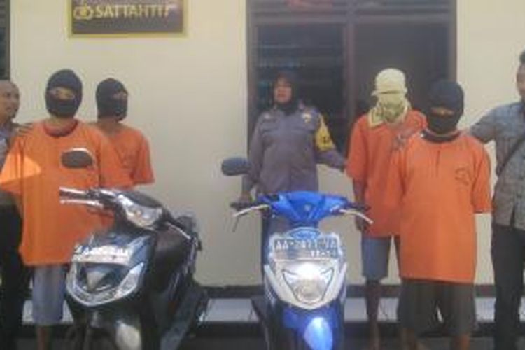 Empat pelaku pembegalan diamankan aparat Polres Magelang Kota, Senin (2/11/2015).