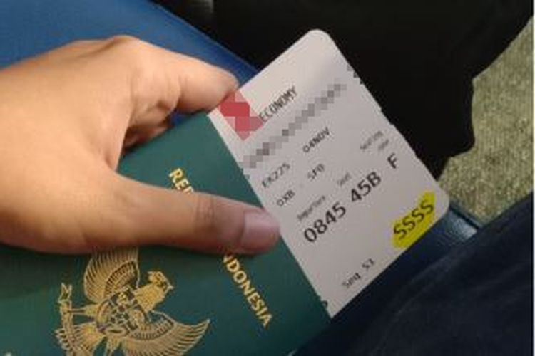 Boarding pass dengan kode SSSS