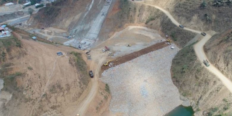 An aerial view of the Tukul Dam in Pacitan regency, East Java. 