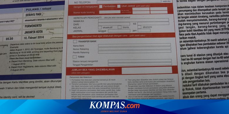 Cara Membatalkan Tiket Kereta Api Halaman All Kompas Com