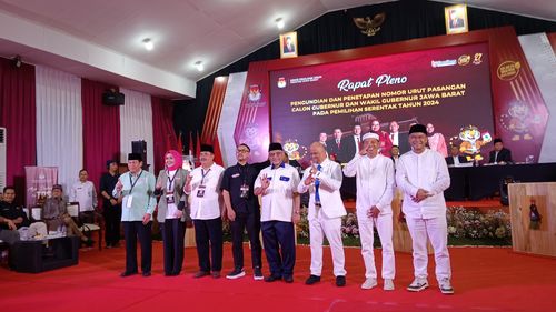Nomor Urut Paslon Pilkada Jabar: Acep-Gita 1, Jeje-Ronal 2, Syaikhu-Habibie 3, Dedi-Erwan 4