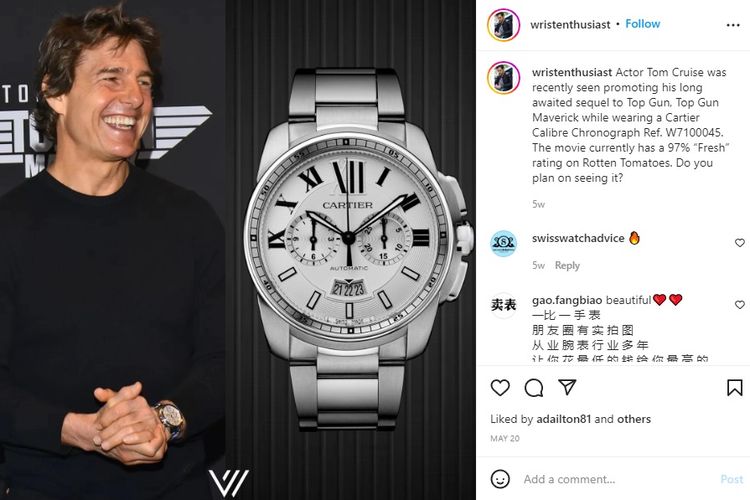 Cartier Calibre milik Tom Cruise