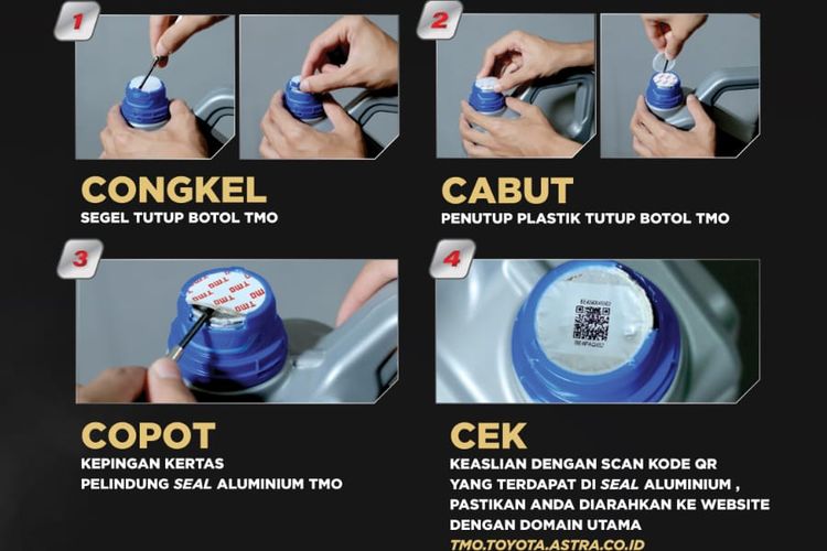 PT Toyota Astra Motor (TAM) melakukan peningkatan keamanan pada oli resmi pabrikan, dengan memperkenalkan fitur baru pada botol kemasan oli TMO. Fitur baru itu adalah TMO QR Code Anticounterfeit, yang membuat para pelanggan bisa dengan mudah mengecek sendiri keaslian oli TMO.