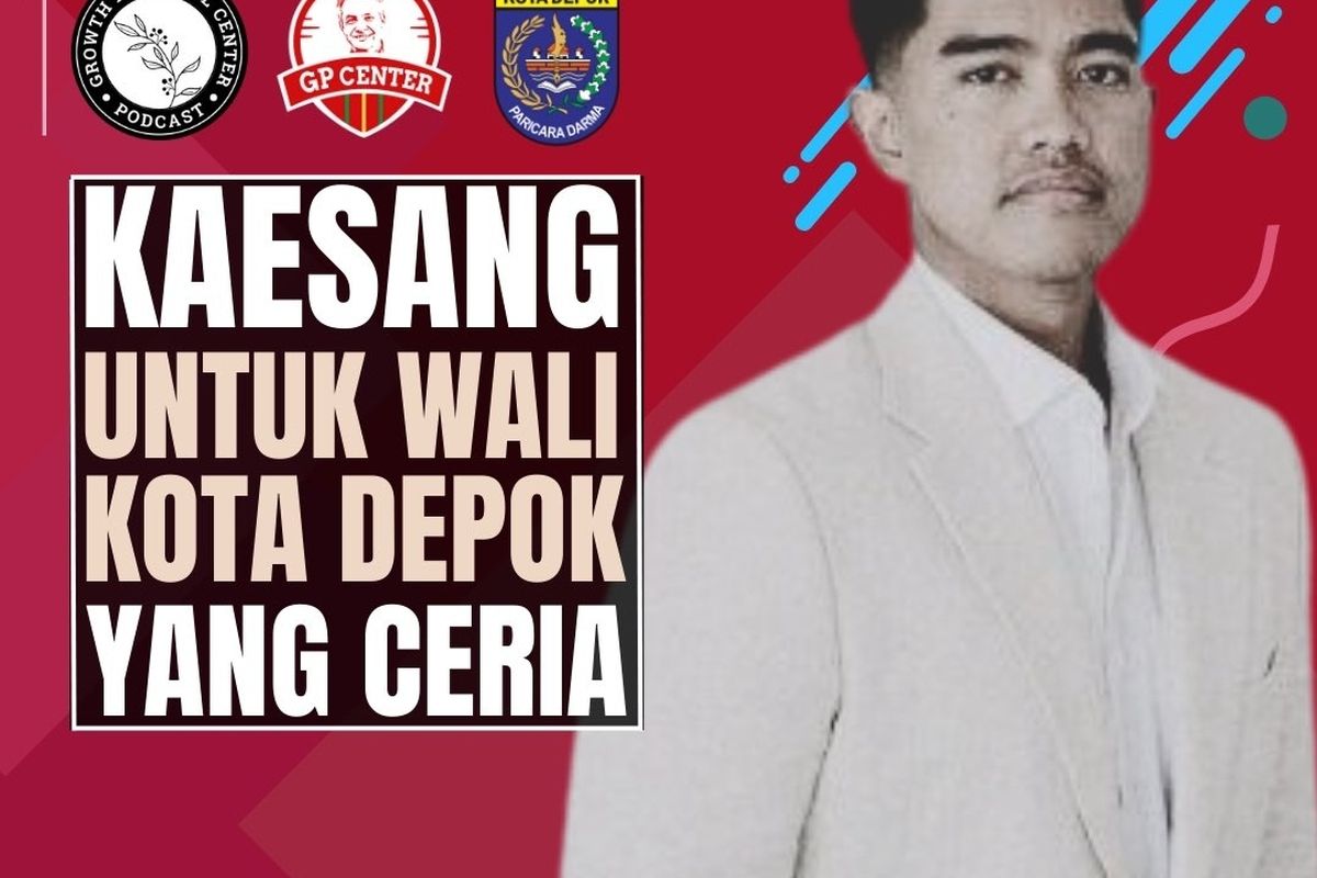 Relawan Ganjar Pranowo membuat poster dukungan kepada Kaesang Pangarep sebagai calon Wali Kota Depok.