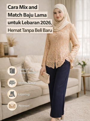 Tak perlu beli baru, ini cara mix and match baju lama untuk Lebaran 2026 biar tetap stylish, hemat, dan terlihat seperti outfit baru.
