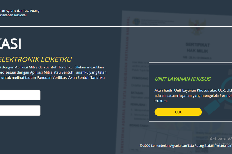 Aplikasi website Loketku 